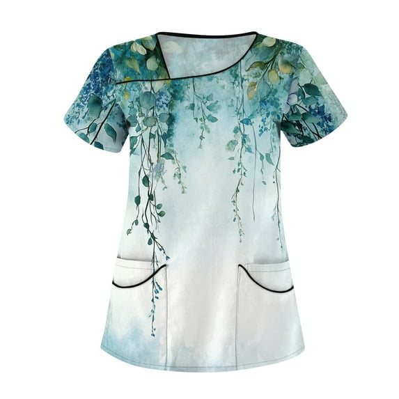 Breathable Polyester Nursing Uniform Pants, Stretch Scrub Tops For Women Spring Sexy Scrubs White Top Dress Dresses Summer 2025 Womens Casual Black Short Outfits Vacation Blue