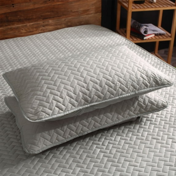 Breathable Polyester Pillow Protector With Oil-Resistant And Anti-Yellowing Features Featuring Full Encasement Design And Soft Fabric For Hotel And Home Use(Gray)
