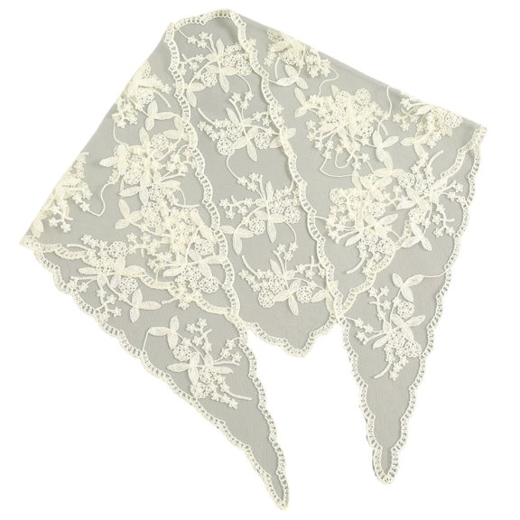 Breathable Polyester Scarf Shawl Floral Embroidery Design Versatile Head Cover Sun Protections Accessory