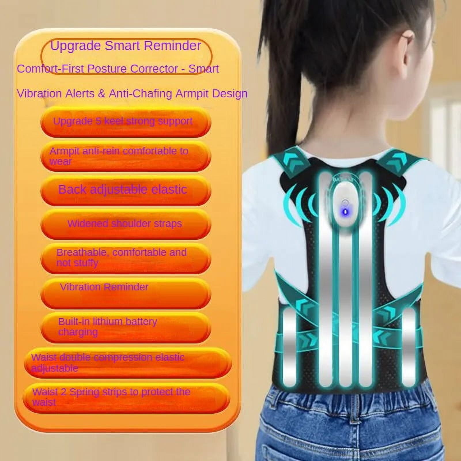 ‌Breathable Posture Corrector for Men & Women - Adjustable Shoulder Straightener - Child/Adult Sizes (20-160kg) - Choose Smart or Standard Version