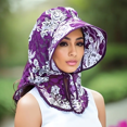 Breathable Print Floral UV Protection Sun Hat Flower garden working
