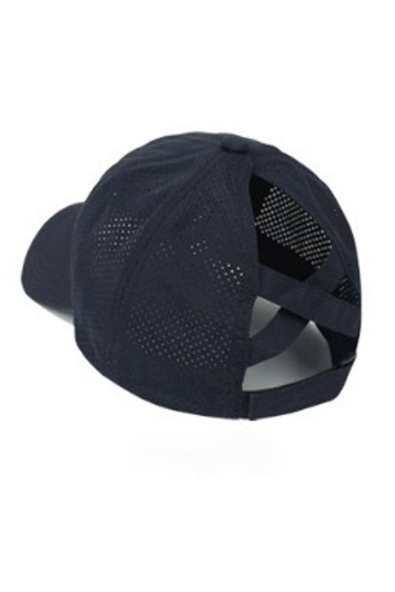 Breathable Quick-Dry Ponytail Cap, Mesh Side Crisscross Back Baseball Hat-Navy Blue