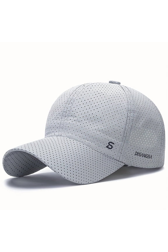 Breathable QuickDry Baseball Cap for Men Light Gray with Mesh Back, Perfect for Spring & Summer Outdoor Activities, Travel, and Camping, Leisure Sun Protection Mesh Back Cap Ventilated Hat