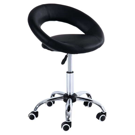 Breathable Rolling Chair With Adjustable Height, 5 , Black For A Relaxed Work Environment Height Open Back, Extended Sitting Comfortability