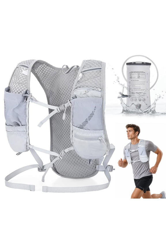 Breathable Running Hydration Vest, 1.5L Water Bladder Backpack for Women Men, Adjustable for Hiking Marathon Cycling