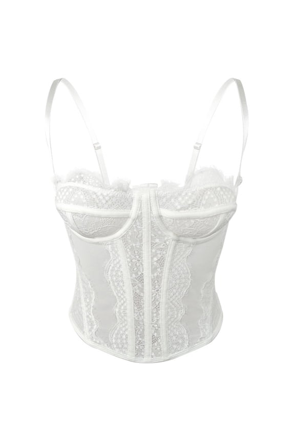 Breathable Sculpting Lingerie High Stretch Lace Corset Top Body Shaping Bra with Adjustable Strap for Women Girls