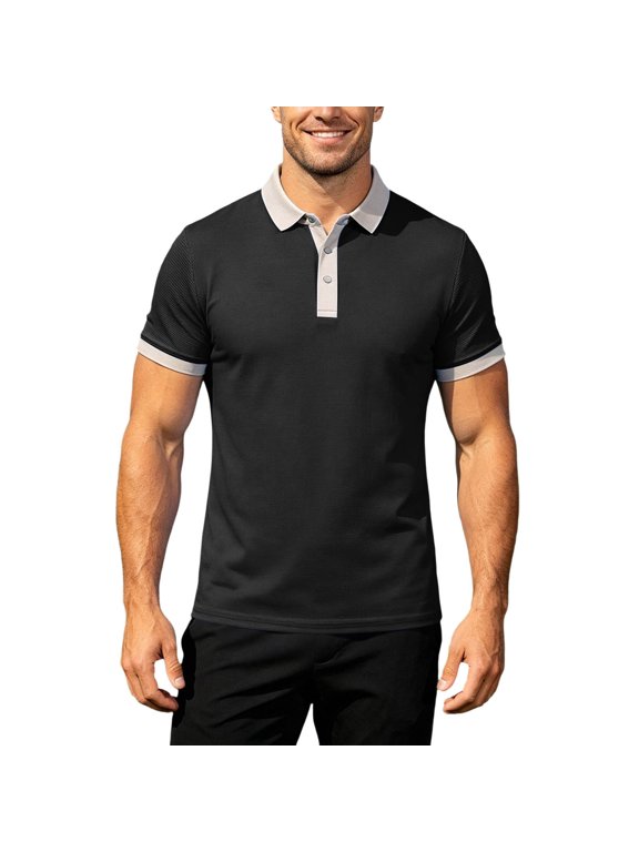 Breathable Shirt For Running And Workout Solid Peak Lap Style Performance For Training Men Shirts Tees Men Mens Big And Tall T Shirts