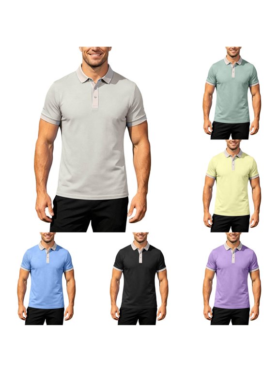 Breathable Shirt for Running and Workout Solid Peak Lap Style Performance for Training T Shirts Men Pack Men Tops Spandex Workout Shirt