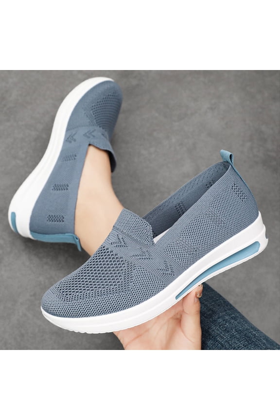 Breathable Shoes Walking Shoes Women Women's Shoes Slip On Shoes Women Women's Sports Shoes Hollow Sandals Mesh Casual Shoes Women's Shoes Comfortable Outdoor Sports Shoes Running Shoes Blue 6