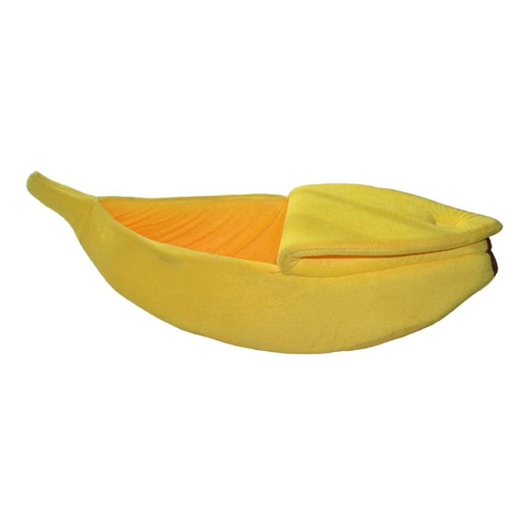 Breathable Short Nest Small Pet Bed Banana Shape Cat Kuddle Couch Cave Size_M