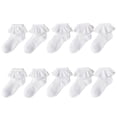 thumbnail image 1 of Breathable Short Socks For Children Kids Solid Color White Socks 10 Pack For Boys And Girls Ages 3-16, 1 of 8