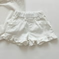 thumbnail image 1 of Breathable Shorts for Girls 14-16 KkSLirnhs Girl's Denim Shorts Ripped Ruffle Summer Casual Shorty Shorts with Pockets Elastic Waist Distressed Suit for 2-11Y Jean Shorts 2 Years White, 1 of 4