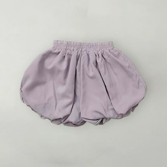 Breathable Shorts for Girls 7-8 KkSLirnhs Children's Summer Casual Comfortable Solid Color Lantern Shorts 90 Purple