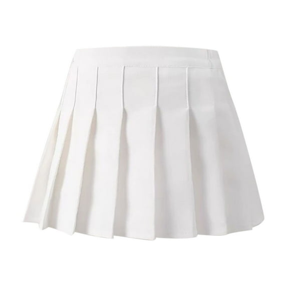 Breathable Skirt for Girls Clearance Big Girls High Waisted A-Line Pleated Summer Tennis School Skirt Uniform Short Skirts New White 7 Years