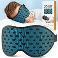 thumbnail image 1 of Breathable Sleep Mask, 3D Eye Mak Sleep for Side Sleepers Women Men, Light Blocking Sleeping Mask with Adjustable Strap, Soft Lightweight Eye Cover for Travel, Night Work, Nap, Office - Blue, 1 of 9