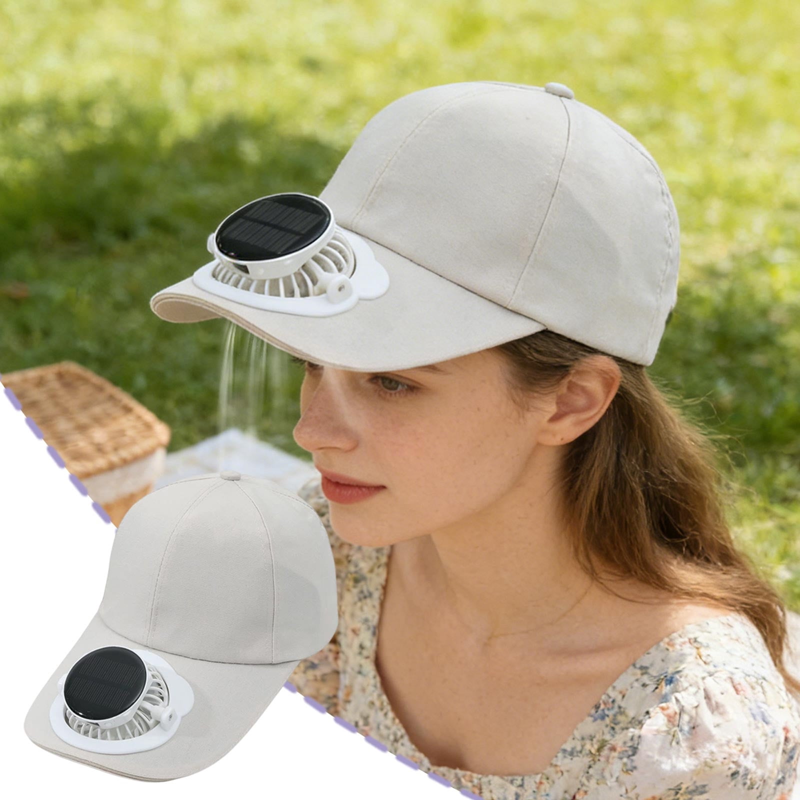 Breathable Solar Powered Baseball Cap with LED Display and 360 Degree ...