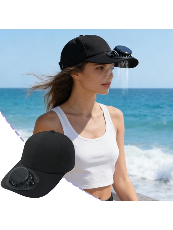 Breathable Solar Powered Charging Fan Baseball Cap With LED Display, 3 Speed, 360 Degree Adjustable, Low Noise Motor, USB Type C, Dual Power, Outdoor Sun Protection Hat For Adults