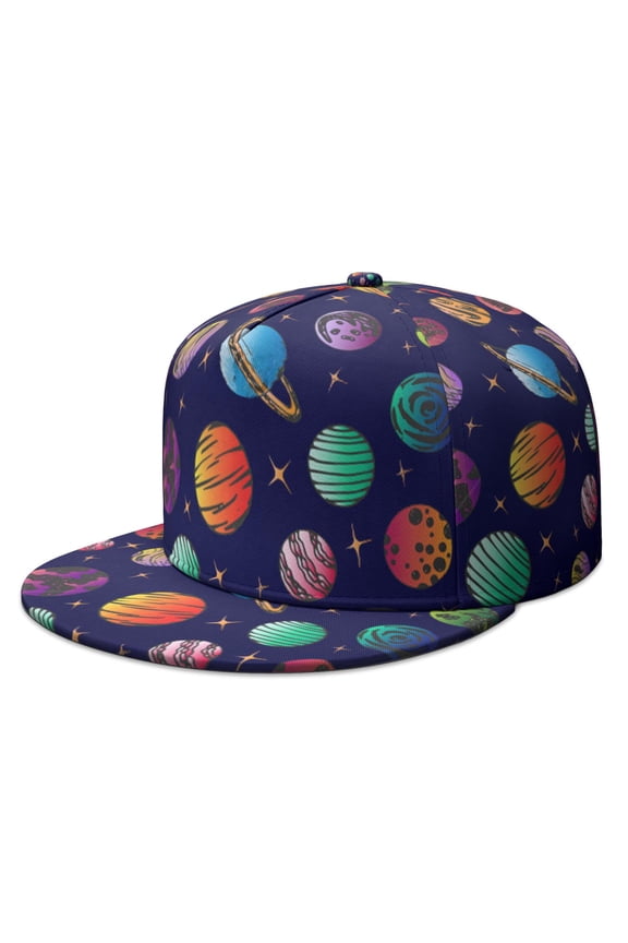 Breathable Space Hat – Astronaut & Rocket Flat Visor Snapback, Colorful Hip Hop Style Cap for Teens, Outdoor Activities