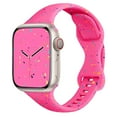 thumbnail image 1 of Breathable Sport Band Compatible with Apple Watch Band 38/40/41/42mm(S10) for Women Men, Soft Wristband Recycled Plastic Soft Silicone Strap for iWatch Series 10 9 8 7 6 5 4 3 2 1 Ultra SE, BarbiePink, 1 of 5