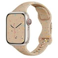 thumbnail image 1 of Breathable Sport Band Compatible with Apple Watch Band 38mm 40mm 41mm for Women Men, Soft Wristband Recycled Plastic Soft Silicone Strap for iWatch Series 9 8 7 6 5 4 3 2 1 Ultra SE, MilkTea, 1 of 5