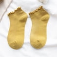 thumbnail image 1 of Breathable Spring Summer Super Thin Casual Frilly Ruffle Socks Ankle Short Women's Socks Boat Socks YELLOW, 1 of 8