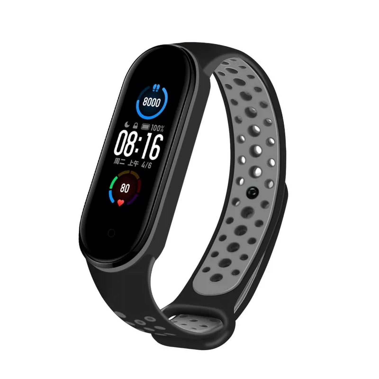 Breathable Strap For Xiaomi Mi Band 3 4 5 6 7 Smart Watch Wrist M3 M4 Bracelet For Xiaomi MiBand 7 6 5 Miband Strap Replacement black-gray For Mi Band 5 6