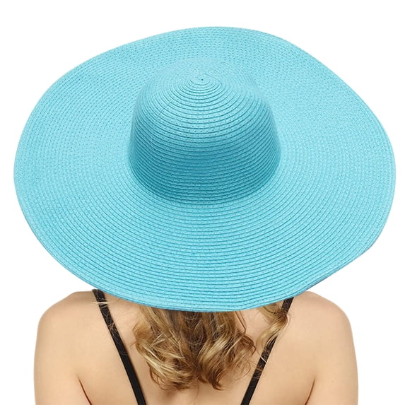 Breathable Straw Sun Hat Women Foldable Wide Brim Design Summer Beach Cap Versatile Casual Outdoor Headwear