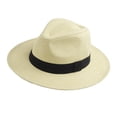 thumbnail image 1 of Breathable Straw Trilby Homburg Hat for Women and Men, Summer Beach Sun Hat with Wide Brim and Flat Brim Option, Unisex Panama Cowboy Cap for Party Costume and Outdoor Activities,Yellow, 1 of 9