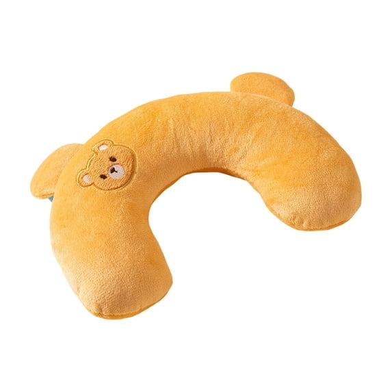 Breathable Summer Pet U-Shaped Neck Pillow, Cartoon Embroidered Cat Dog Neck Support Sleeping Cushion, Soft Pet Headrest Pillow for Small Medium Dogs Cats Indoor Use(M,E)