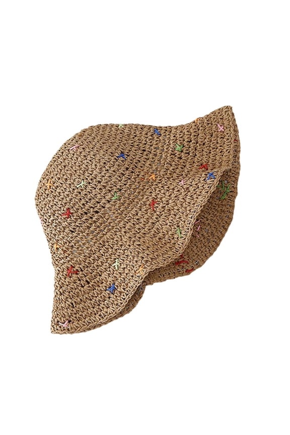 Breathable Sun Hat Holiday Spring Weaving Straw Hat Woman Commutes Camping Taking Photo Handmade Beach Hat for Girl