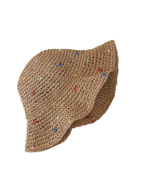 Breathable Sun Hat Holiday Spring Weaving Straw Hat Woman Commutes Camping Taking Photo Handmade Beach Hat for Girl