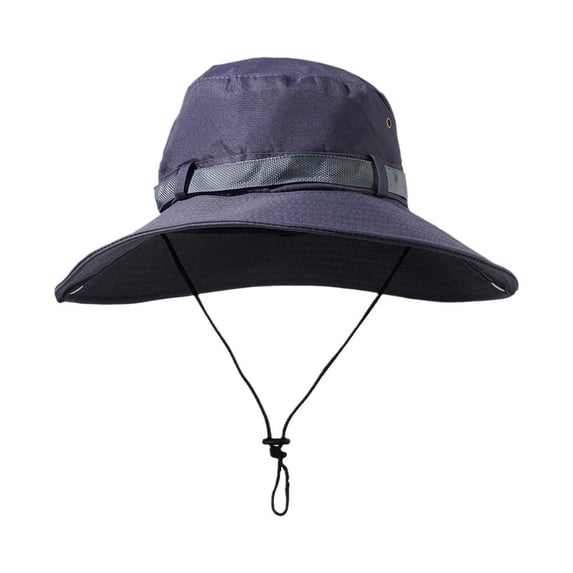 Breathable Sun Hat Wide Brim, Men Women Outdoor Camping Fishing, Lightweight Cowboy Bucket Hat, Adjustable Chin Strap, Water Resistant