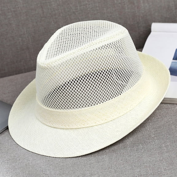 Breathable Sun Hat for Women Men, Mesh Headpiece Summer Outdoor Hat with Adjustable Border, Light Sunlight Protection Angling Cap White