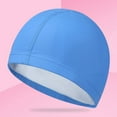 thumbnail image 1 of Breathable Swim Cap for Women Men Kids - High Elasticity Polyurethane Swimming Cap for Long & Short Hair, One Size Fits All (Black White Blue) - 9.45x9.45x7.09 Inches, 1 of 6