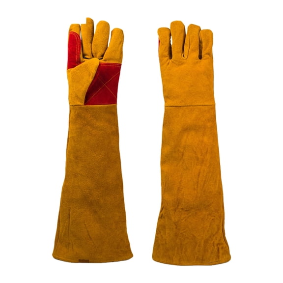 7829 Flame Resistant Gloves Leather Welding Gloves Hand protections from Cutting Unisex Long Sleeve Breathable Thick Gloves