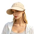 thumbnail image 1 of Breathable Thin‑Fabric Empty‑Top Visor Cap Ladies Ponytail Cut‑out Design Portable Face Sun‑Shading Hat for Travel Jogging Beach, 1 of 6