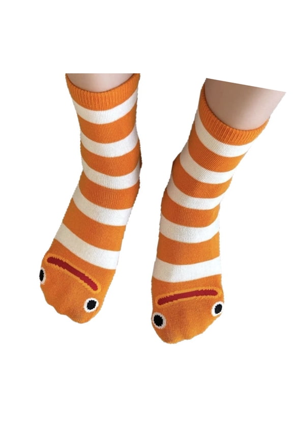 Breathable Thin Funny Eel Fish Stripe Ankle Socks Sweat Resistant Odor Control Middle Calf Socks For Running And