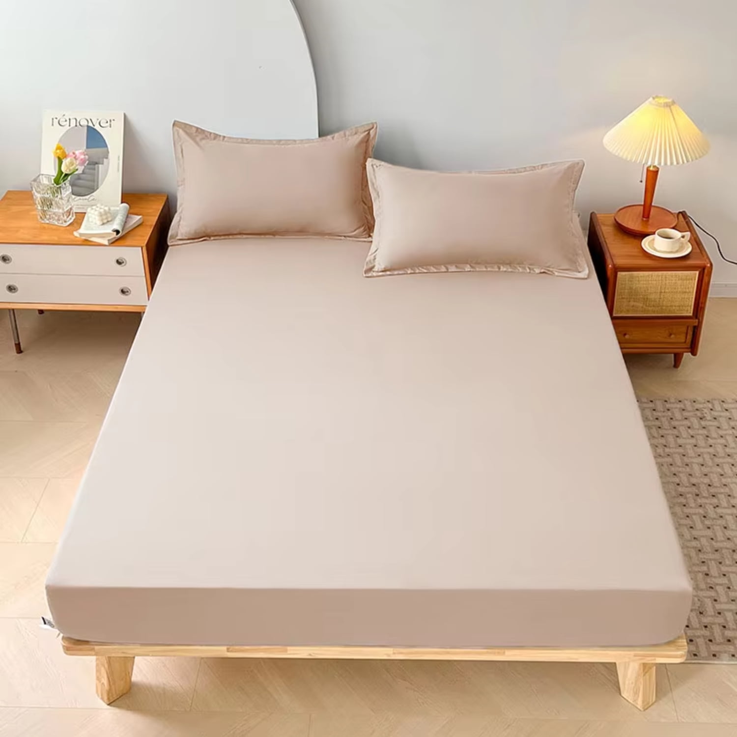 Breathable Thin Plain Color Waterproof Mattress Cover Polyester