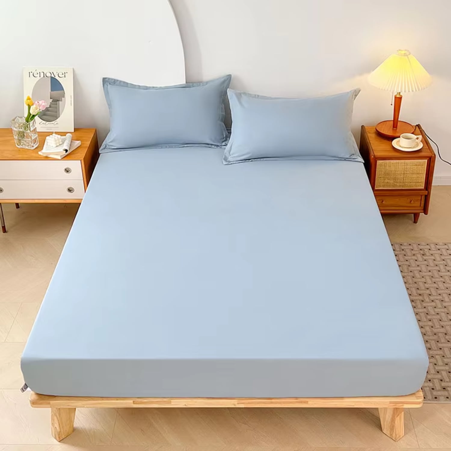 Breathable Thin Plain Color Waterproof Mattress Cover Polyester