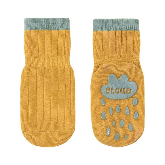 Breathable Toddler Combed Cotton Cartoon Non-Slip Rubber Baby Socks Floor Socks Newborn Cotton Sock Autumn Winter Socks 0-1YEARS OLD CLOUD
