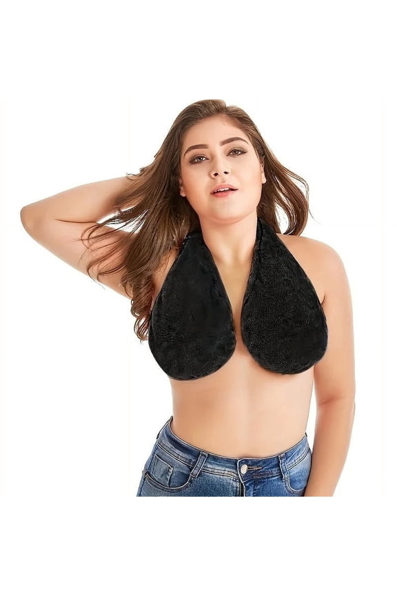 Breathable Towel Bra Suitable for Beach, Sports, Indoor Daily Wear, Towel Hanging Neck, Chest Wrapping, Strapless Support, Double-sided Plush Super Soft And Warm