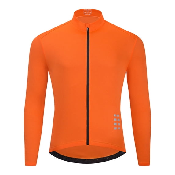 Breathable Ultralight Cycling Windbreaker Jacket with Reflective Details and Rear Zippered Pocket, Orange, Size M, 1 Pack