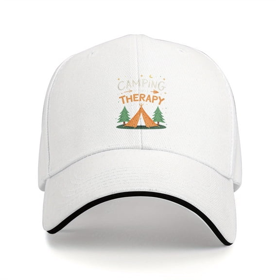 Breathable Unisex Camping Baseball Cap with Pine Tree & Tent Design - Lightweight Durable Adjustable Snapback Hat for Outdoor Activities, Fishing, Hiking - All-Season Comfort, Perfect Holiday Gift,