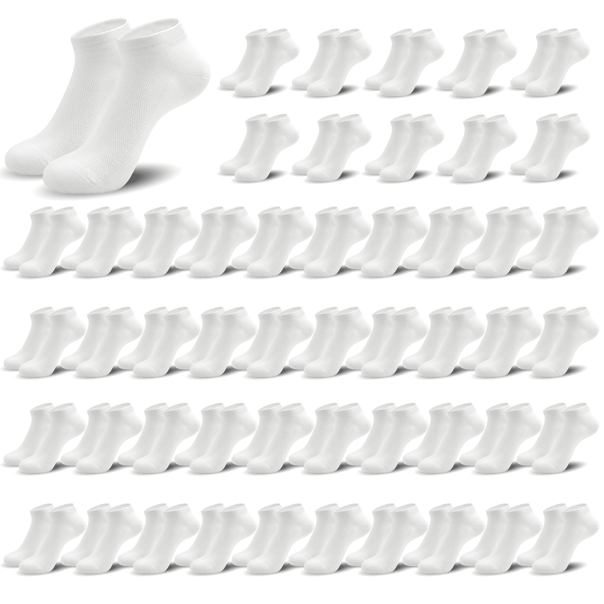 Breathable Viscose Bamboo Mesh Socks for Women – Lightweight, Low-Cut Ankle Odor Free – 50-Pair Bulk Set