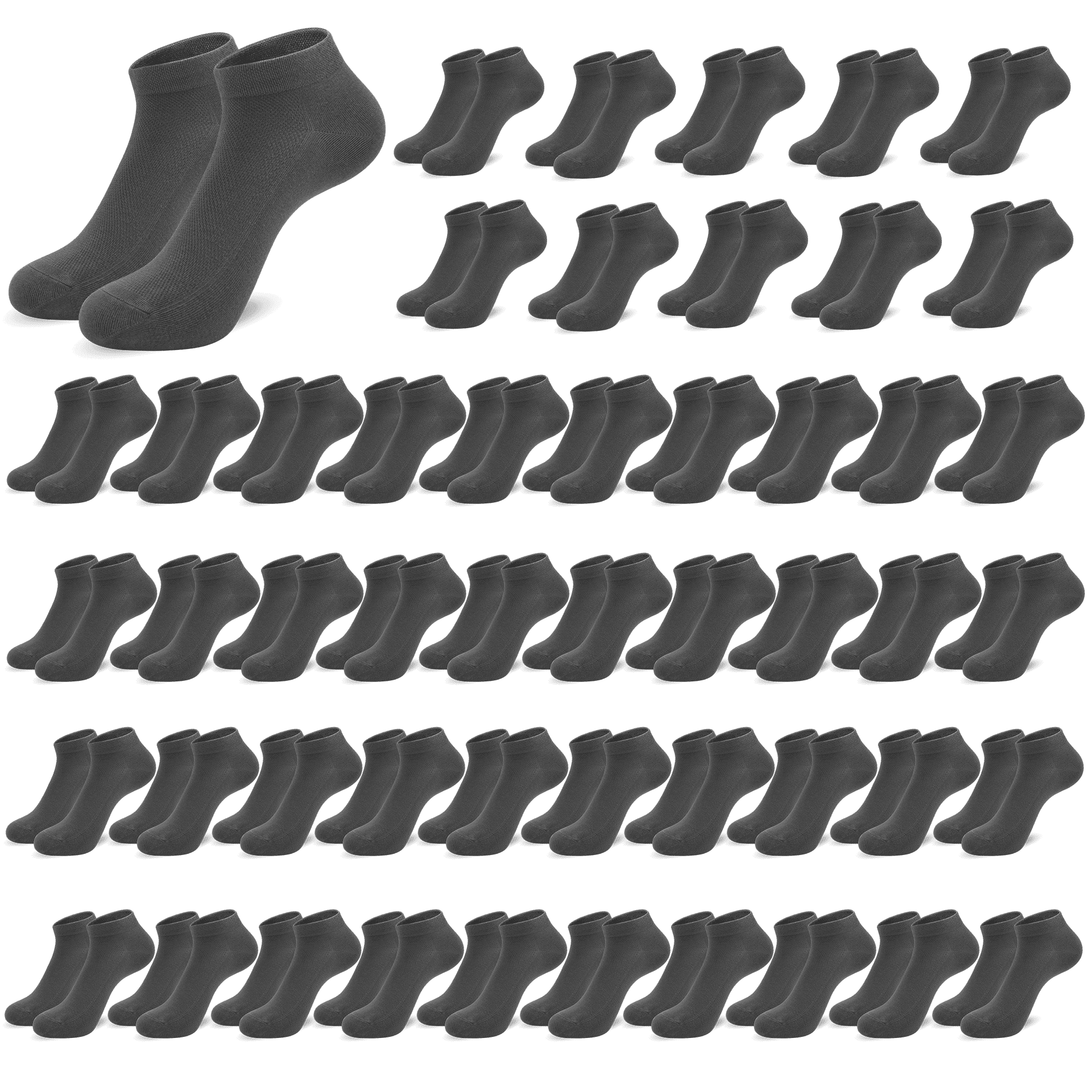 Breathable Viscose Bamboo Mesh Socks for Women – Lightweight, Low-Cut Ankle Odor Free – 50-Pair Bulk Set