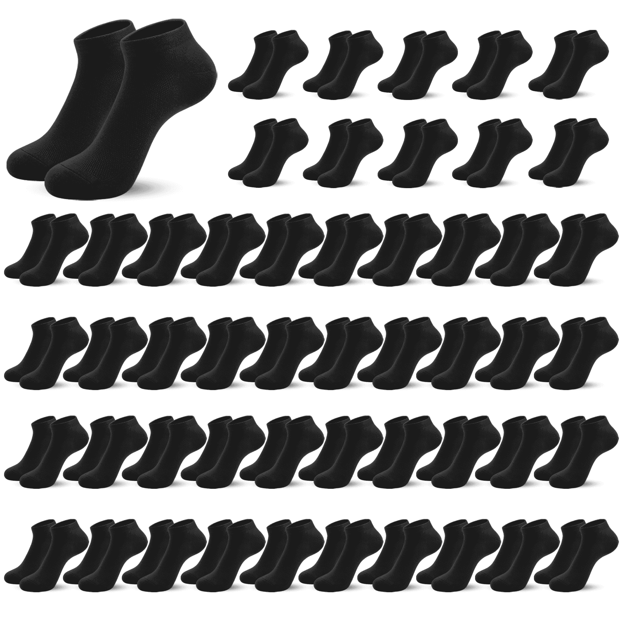Breathable Viscose Bamboo Mesh Socks for Women – Lightweight, Low-Cut Ankle Odor Free – 50-Pair Bulk Set