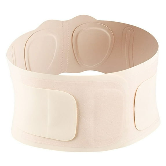 Breathable Waist Trainer Belt Elastic Dual Adjustable Sports Lumbar Support Brace Ultra-thin Yoga Training Belt (beige-S)