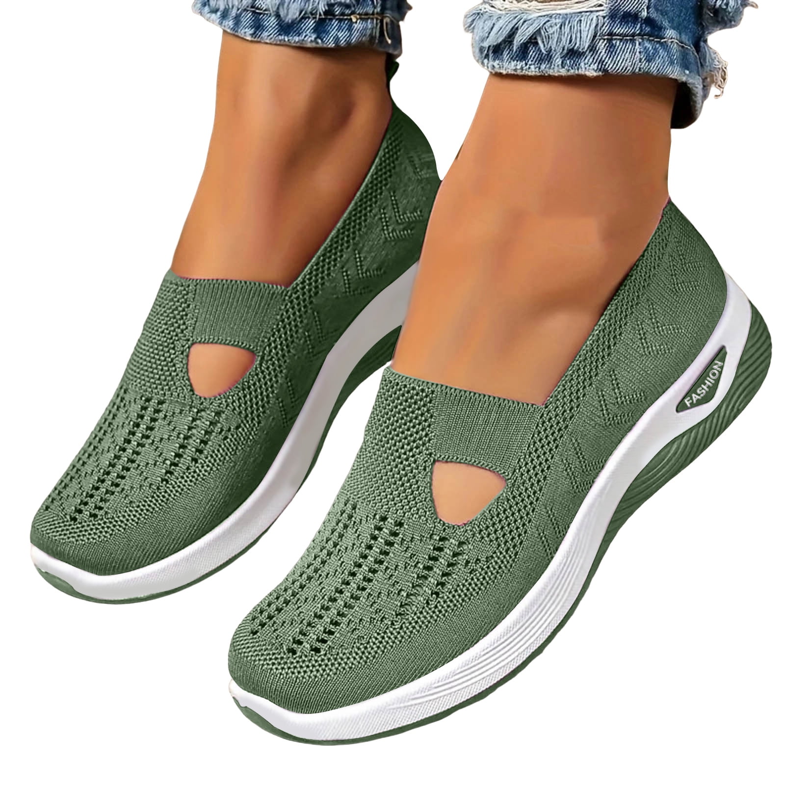 Breathable Walking Sneakers for Women Embroidery Butterfly Running ...
