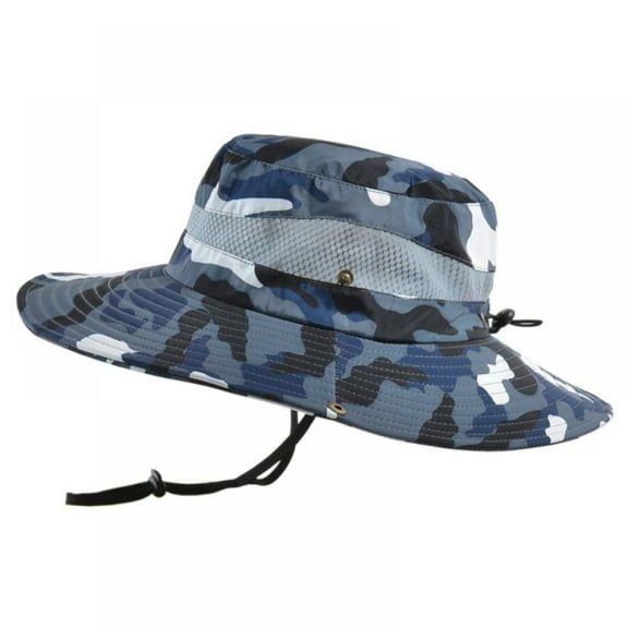 Breathable Wide Brim Boonie Hat Outdoor Waterproof UPF 50+ Sun Protection Mesh Safari Sun Hat For Travel Fishing