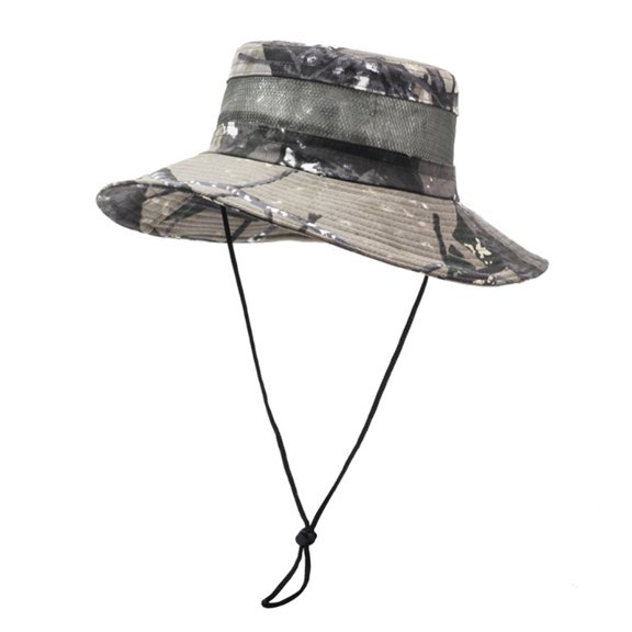 Breathable Wide Brimmed Bucket Hat Sunshade Jungle Hat Sun Hat for Outdoor Hiking Camping Unisex Fisherman Hat